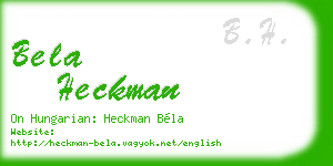 bela heckman business card